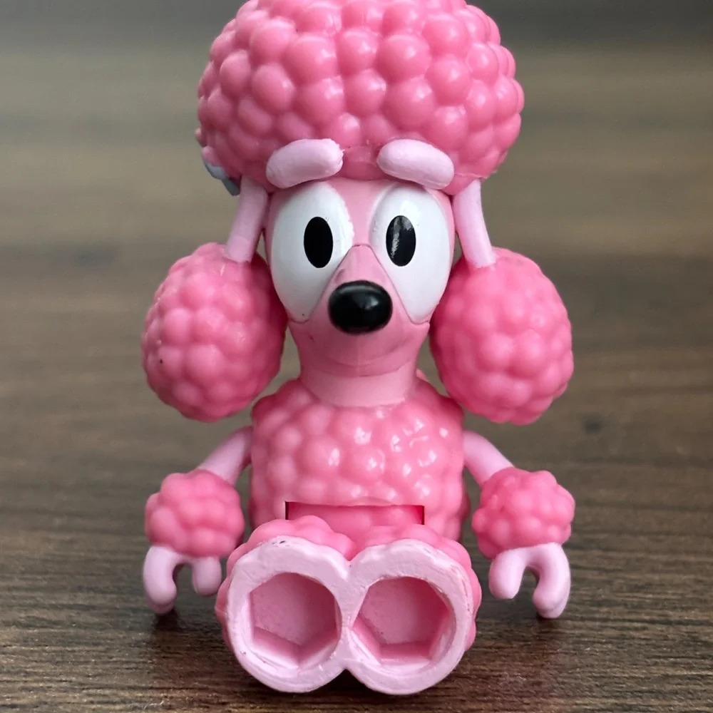 BLUEY Friends COCO Pink Poodle Poseable Dog Replacement Figure Toy Mates Cake